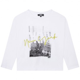 CAMISETA NIÑA DKNY NY BLANCO