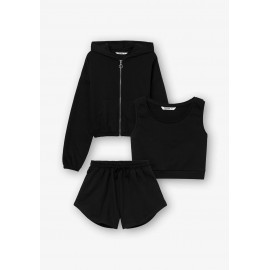 PACK BERMUDA, TOP Y CHAQUETA LYNX NEGRO DE TIFFOSI