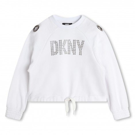 SUDADERA NIÑA DKNY BLANCA TACHUELAS
