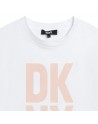 CAMISETA NIÑA SALMÓN Y TURQUESA DKNY LOGO